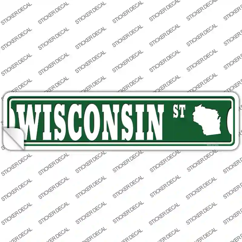 Wisconsin St Silhouette Novelty Narrow Sticker Decal | Smart Blonde