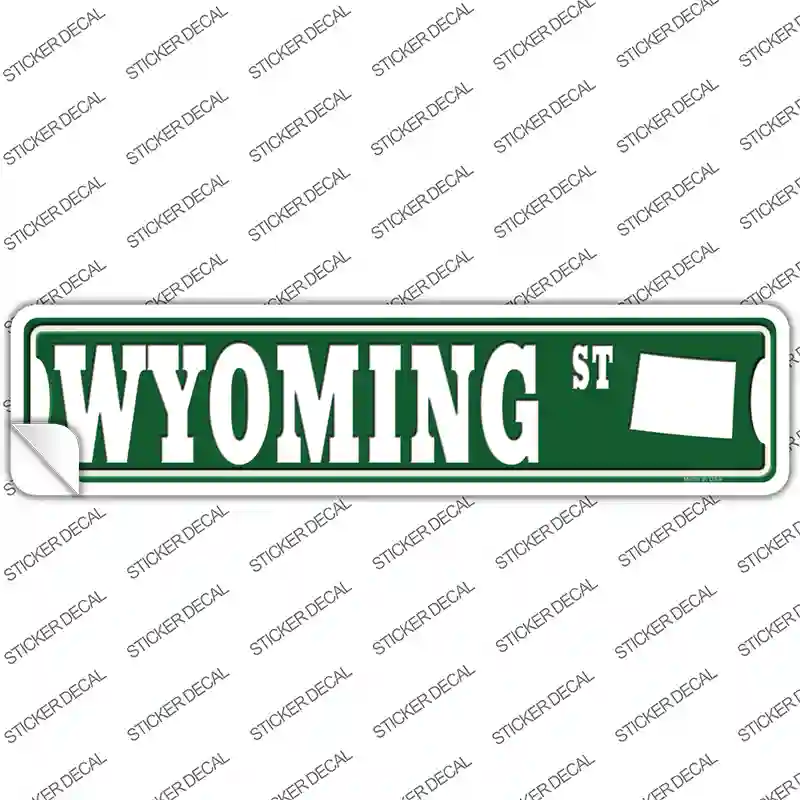 Wyoming St Silhouette Novelty Narrow Sticker Decal Small