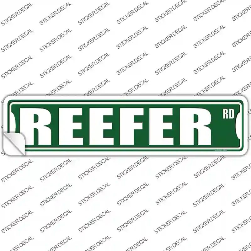 Reefer Road Novelty Narrow Sticker Decal Small