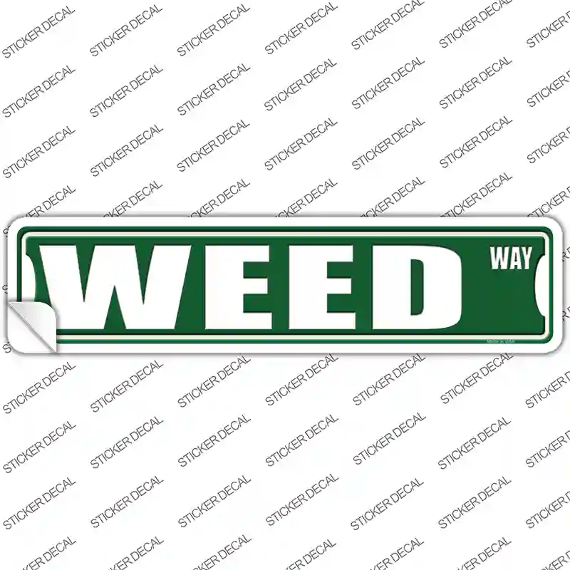 Weed Way Novelty Narrow Sticker Decal Small