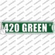 420 Green Street Novelty Narrow Sticker Decal Small