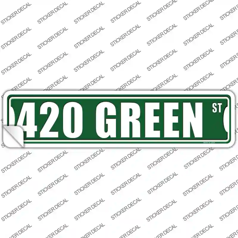 420 Green Street Novelty Narrow Sticker Decal Small