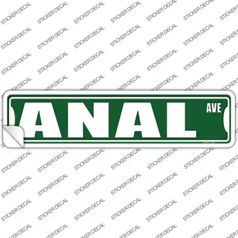 Anal Avenue Novelty Narrow Sticker Decal