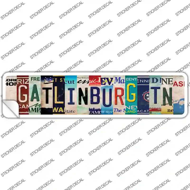 Gatlinburg TN Strips Novelty Narrow Sticker Decal Small