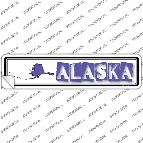 Alaska Outline Novelty Narrow Sticker Decal Small