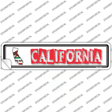 California Outline Novelty Narrow Sticker Decal Small