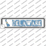 Delaware Outline Novelty Narrow Sticker Decal Small