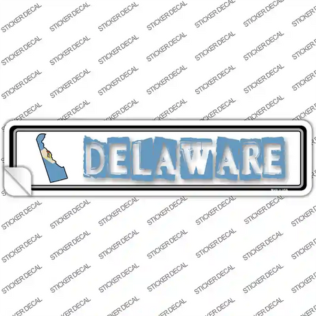 Delaware Outline Novelty Narrow Sticker Decal