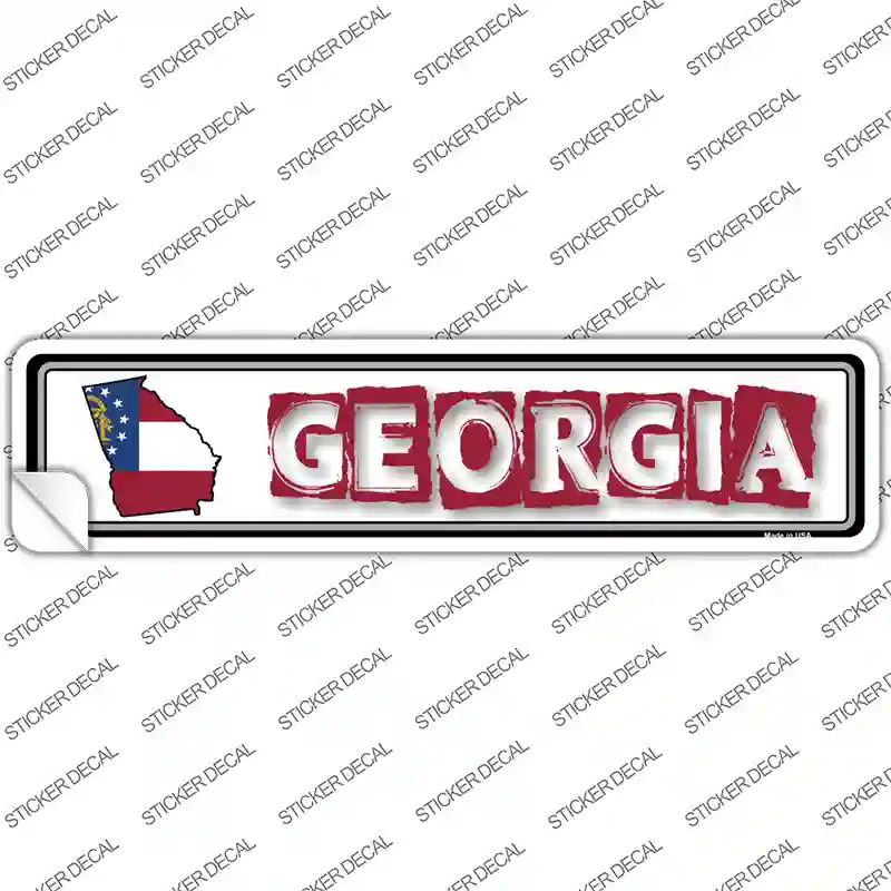 Georgia Outline Novelty Narrow Sticker Decal Small