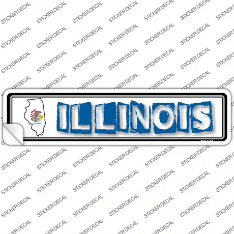 Illinois Outline Novelty Narrow Sticker Decal Small