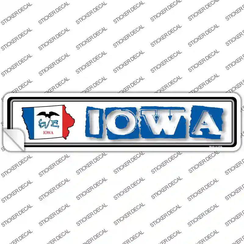 Iowa Outline Novelty Narrow Sticker Decal Small