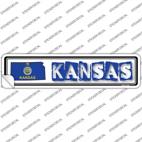 Kansas Outline Novelty Narrow Sticker Decal Small