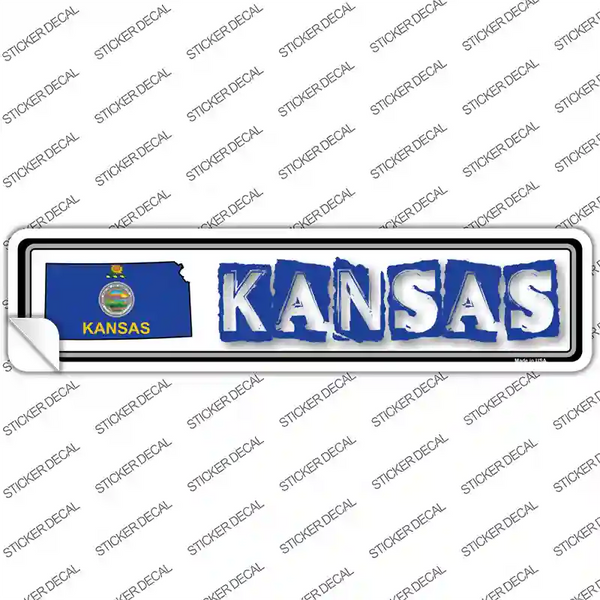 Kansas Outline Novelty Narrow Sticker Decal | Smart Blonde