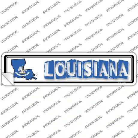 Louisiana Outline Novelty Narrow Sticker Decal Small