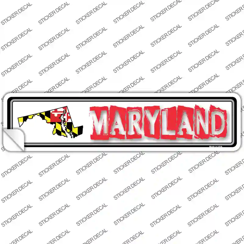 Maryland Outline Novelty Narrow Sticker Decal Small