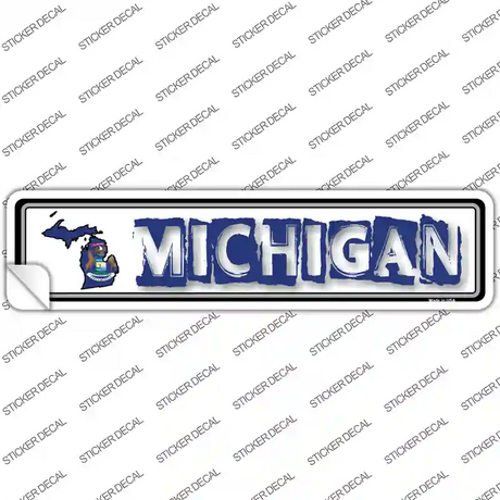 Michigan Outline Novelty Narrow Sticker Decal Small