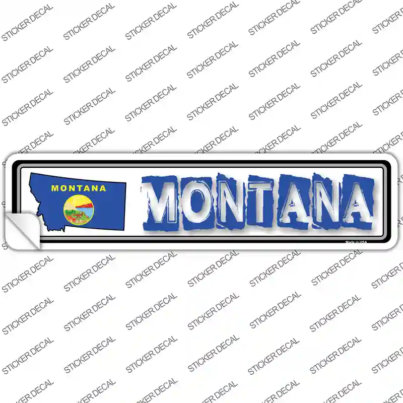 Montana Outline Novelty Narrow Sticker Decal Small