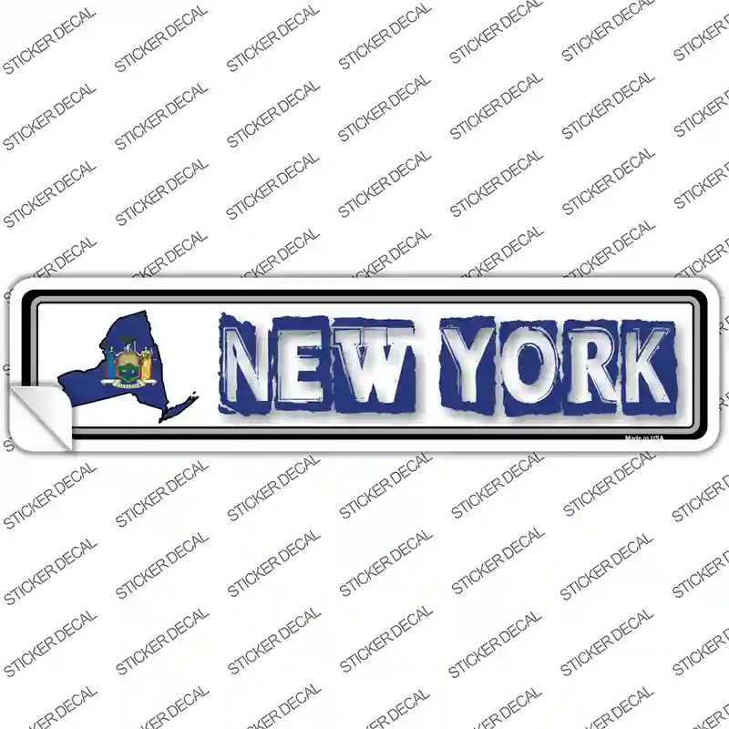 New York Outline Novelty Narrow Sticker Decal Small