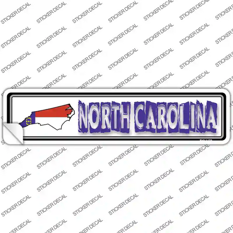 North Carolina Outline Novelty Narrow Sticker Decal Small