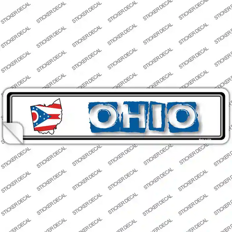 Ohio Outline Novelty Narrow Sticker Decal Small