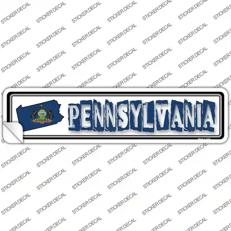 Pennsylvania Outline Novelty Narrow Sticker Decal Small