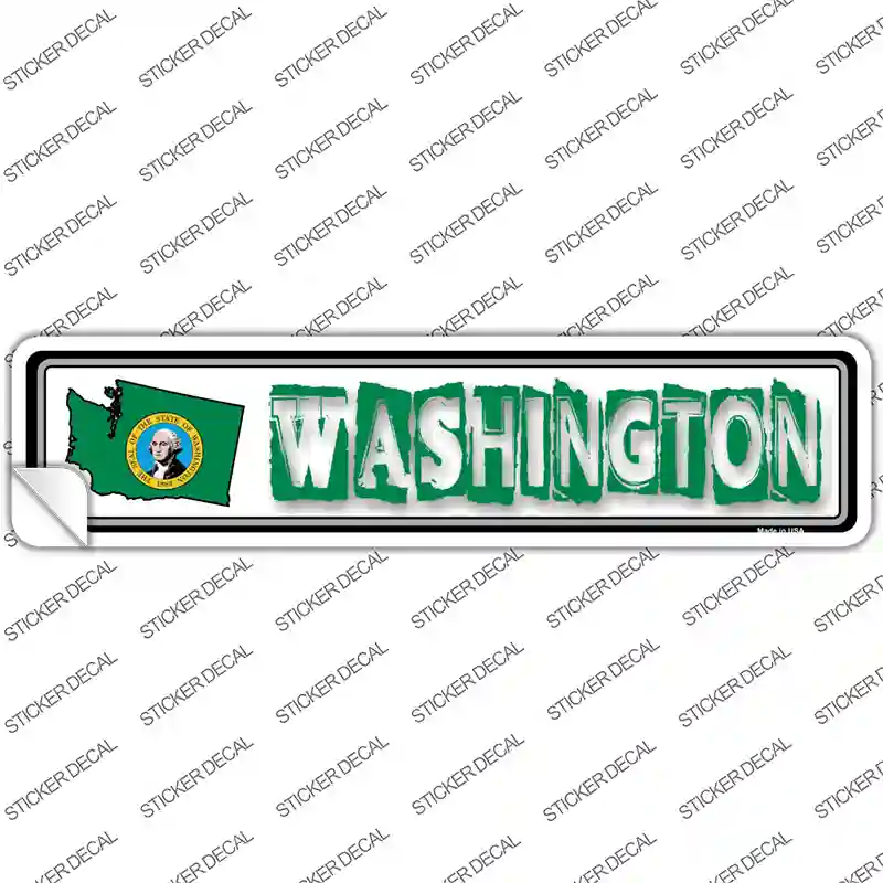 Washington Outline Novelty Narrow Sticker Decal Small