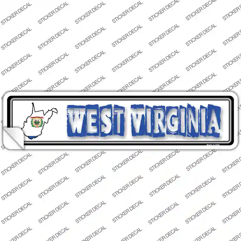 West Virginia Outline Novelty Narrow Sticker Decal Small