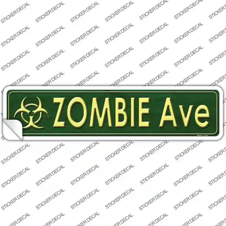 Zombie Ave Novelty Narrow Sticker Decal Small