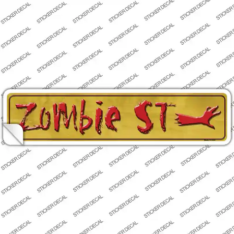 Zombie Street Novelty Narrow Sticker Decal Small