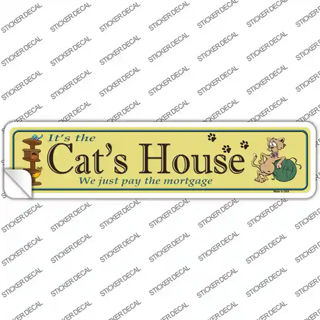 Cats House Novelty Narrow Sticker Decal Small