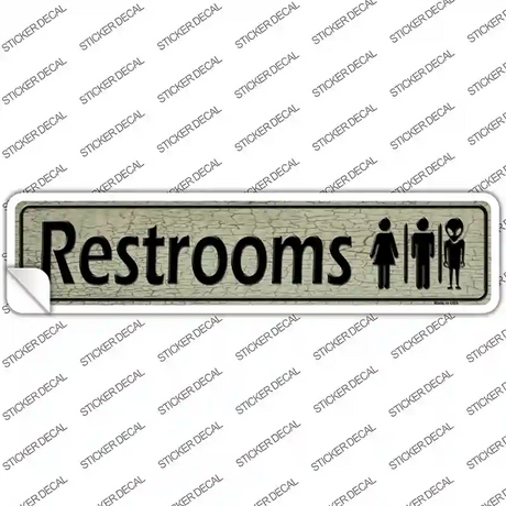 Restrooms Novelty Narrow Sticker Decal