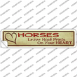 Horses Leave Prints On Heart Novelty Narrow Sticker Decal Small