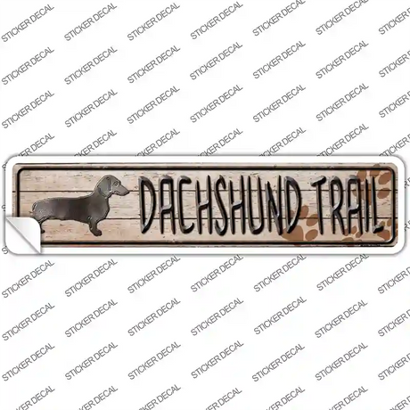 Dachshund Trail Novelty Narrow Sticker Decal Small