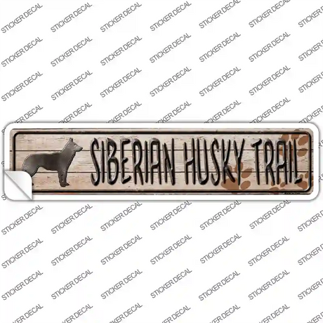 Siberian Husky Trail Novelty Narrow Sticker Decal Small