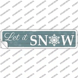 Let It Snow Blue Novelty Narrow Sticker Decal Small