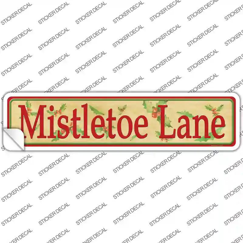 Mistletoe Lane Novelty Narrow Sticker Decal Small