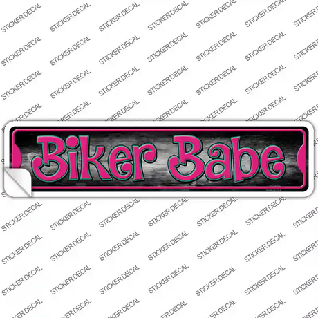 Biker Babe Pink Novelty Narrow Sticker Decal Small