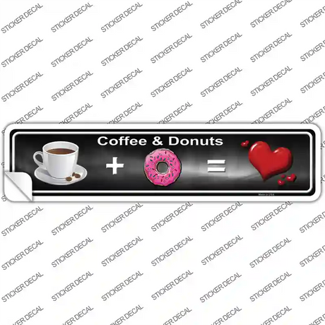 Coffee And Donuts Novelty Narrow Sticker Decal Small