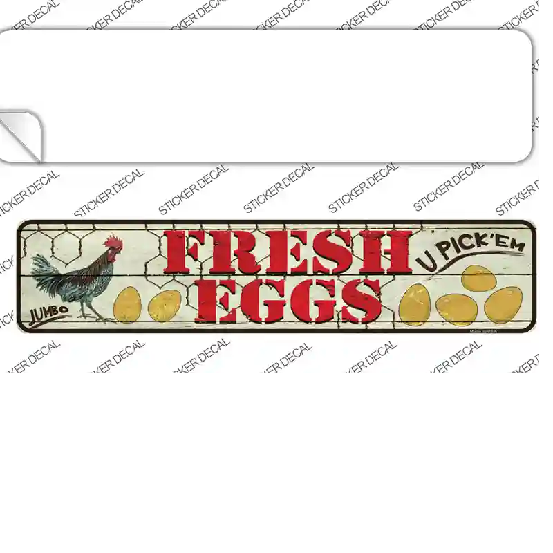 Fresh Eggs Novelty Narrow Sticker Decal Small