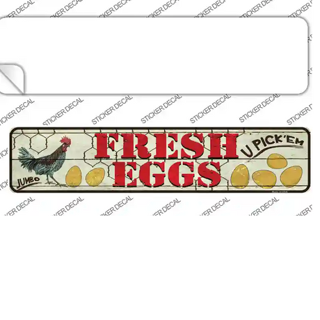 Fresh Eggs Novelty Narrow Sticker Decal Small