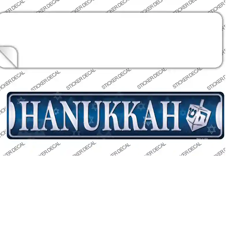 Hanukkah Blue Novelty Narrow Sticker Decal Small