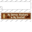 German Shepherd Is Doorbell Novelty Narrow Sticker Decal Small