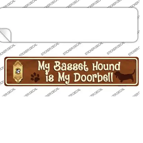 Basset Hound Is Doorbell Novelty Narrow Sticker Decal Small