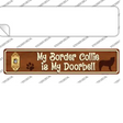 Border Collie Is Doorbell Novelty Narrow Sticker Decal Small