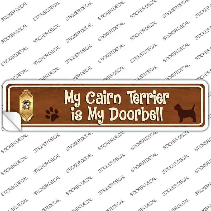 Cairn Terrier Is Doorbell Novelty Narrow Sticker Decal