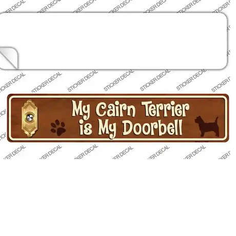 Cairn Terrier Is Doorbell Novelty Narrow Sticker Decal Small