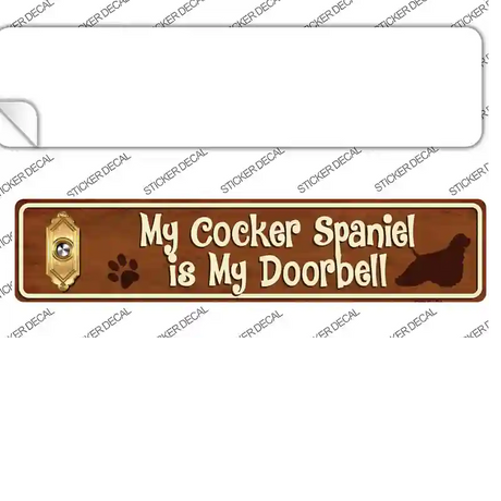 Cocker Spaniel Is Doorbell Novelty Narrow Sticker Decal Small