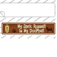 Jack Russell Is Doorbell Novelty Narrow Sticker Decal Small