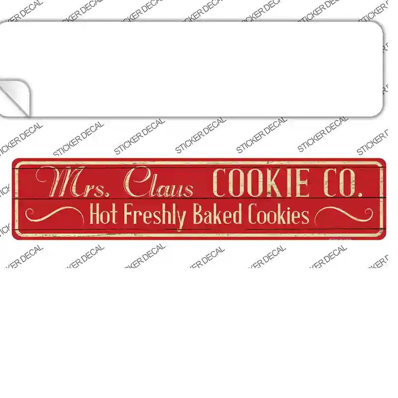 Mrs Claus Cookie Co Novelty Narrow Sticker Decal Small