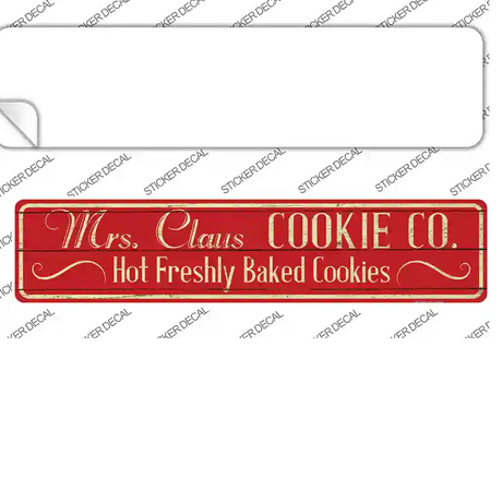 Mrs Claus Cookie Co Novelty Narrow Sticker Decal Small